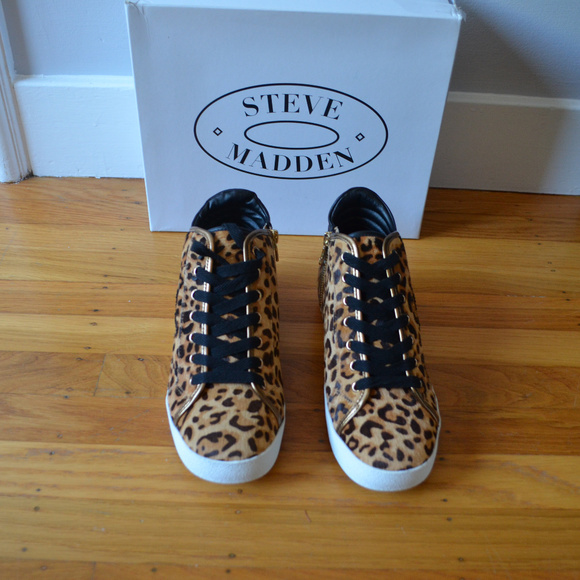 🆕 STEVE MADDEN Leopard Print Lace Up Sneakers - Picture 8 of 8